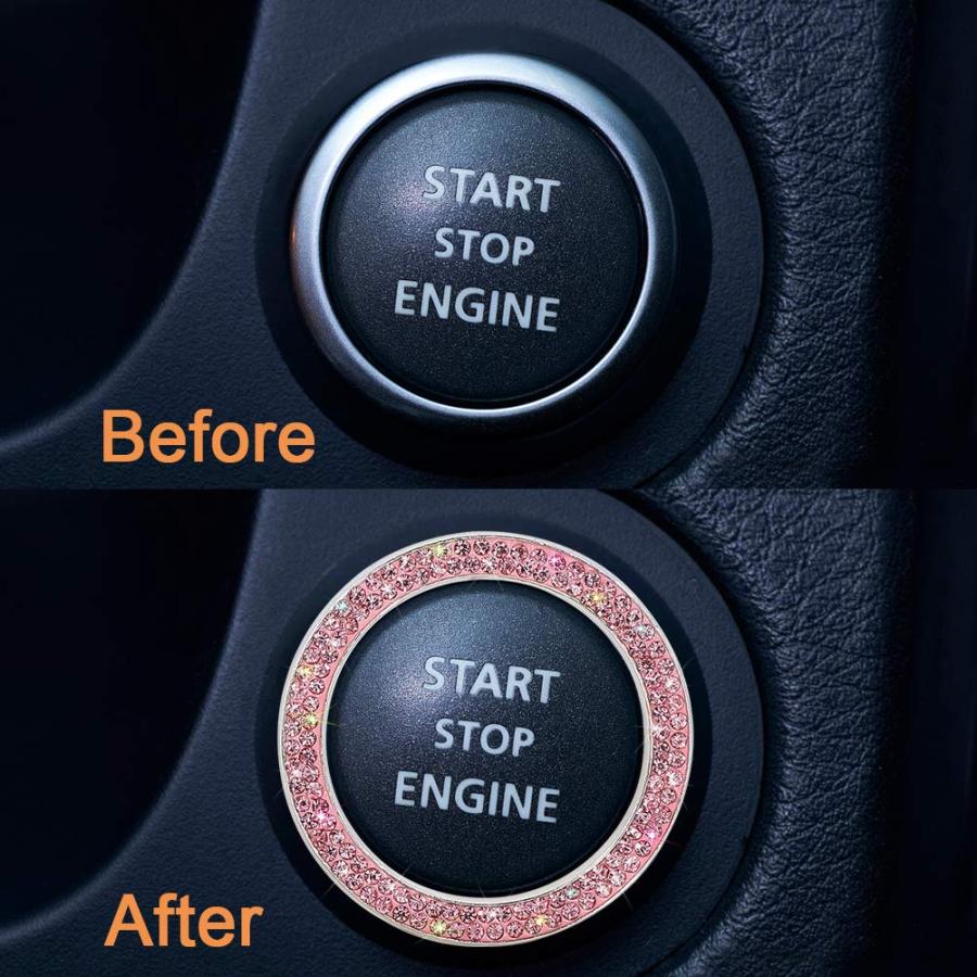 【並行輸入品】Bling Car Accessories SAVORI クリスタルラインストーンエンブレムステッカーリング キラキラしたカーデコの画像
