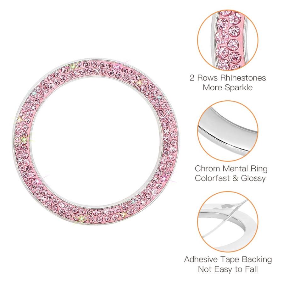 【並行輸入品】Bling Car Accessories SAVORI クリスタルラインストーンエンブレムステッカーリング キラキラしたカーデコの画像