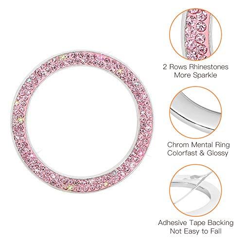 【並行輸入品】Bling Car Accessories SAVORI クリスタルラインストーンエンブレムステッカーリング キラキラしたカーデコの画像