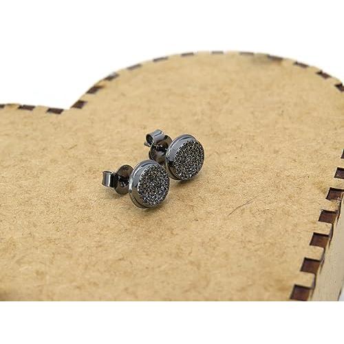 【並行輸入品】Dazzlingrockコレクション 0.20カラット (ctw) ブラックメッキ ラウンドブラックダイヤモンド マイクロパヴェの画像