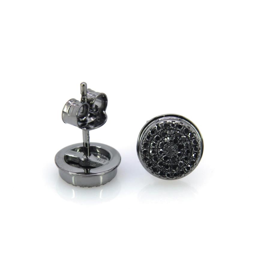 【並行輸入品】Dazzlingrockコレクション 0.20カラット (ctw) ブラックメッキ ラウンドブラックダイヤモンド マイクロパヴェの画像