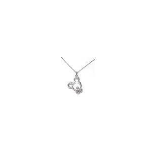 【並行輸入品】ミッキーペンダントネックレス ジェム付き レディース&ガールズ用 シルバー Mickey Pendant Necklace wit