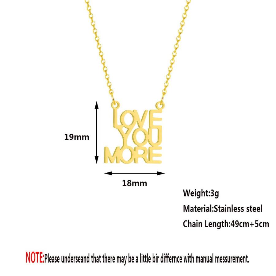 Statement Necklace Love You More Stainless Steel Pendant Necklac 並行輸入品｜best-style｜07