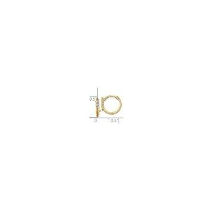 【並行輸入品】14k Yellow Gold Cubic Zirconia Shooting Star Hinged Hoop Earringの画像