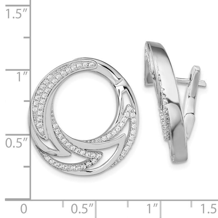 【並行輸入品】Sterling Silver Cubic Zirconia Hinged Hoop Earringsの画像