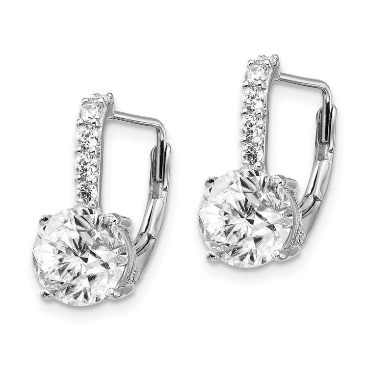 Sterling Silver Cubic Zirconia Leverback Earrings 並行輸入品｜best-style｜03