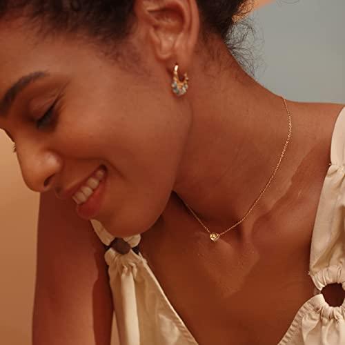 【並行輸入品】Tiny Gold Initial Heart Necklace 14K Gold Plated Handmade Dainty_4