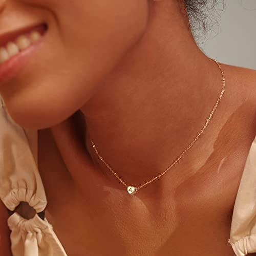 【並行輸入品】Tiny Gold Initial Heart Necklace 14K Gold Plated Handmade Dainty_7