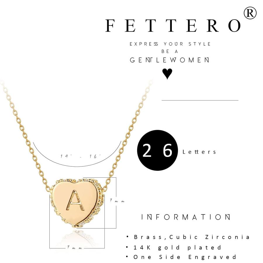 【並行輸入品】Tiny Gold Initial Heart Necklace 14K Gold Plated Handmade Dainty_9