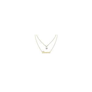 【並行輸入品】Blocaci Layered Personalized Custom Women Name Necklace with Peaの画像