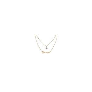 【並行輸入品】Blocaci Layered Personalized Custom Women Name Necklace with Peaの画像