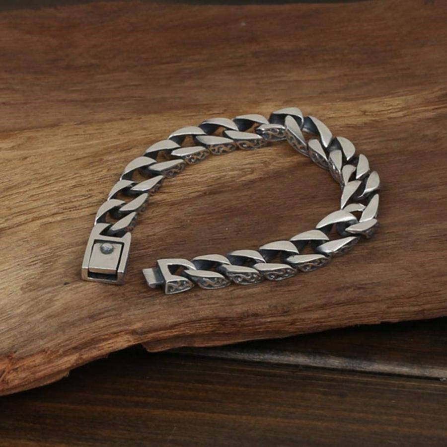 【並行輸入品】Goodsers Heavy Men's Solid 925 Sterling Silver Bracelet Link Chaの画像