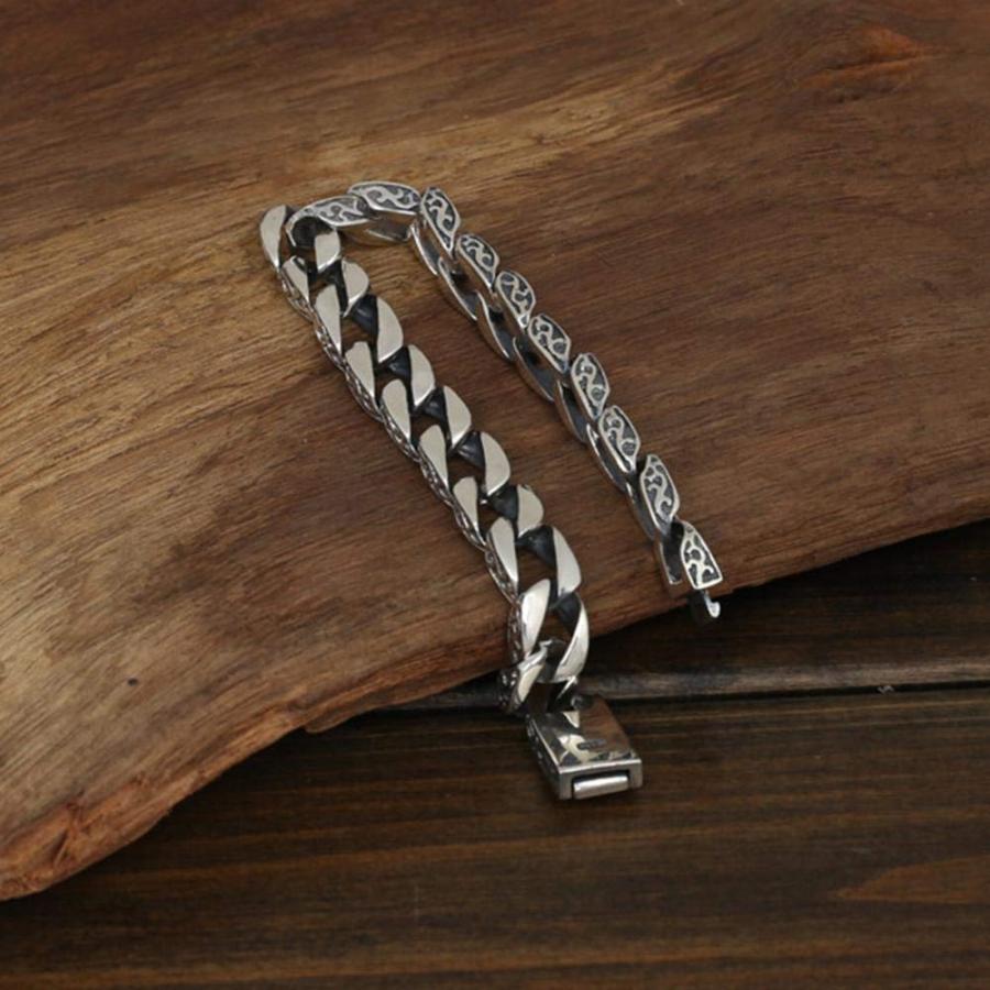 【並行輸入品】Goodsers Heavy Men's Solid 925 Sterling Silver Bracelet Link Chaの画像
