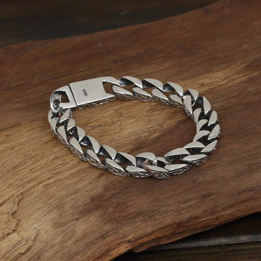 【並行輸入品】Goodsers Heavy Men's Solid 925 Sterling Silver Bracelet Link Chaの画像