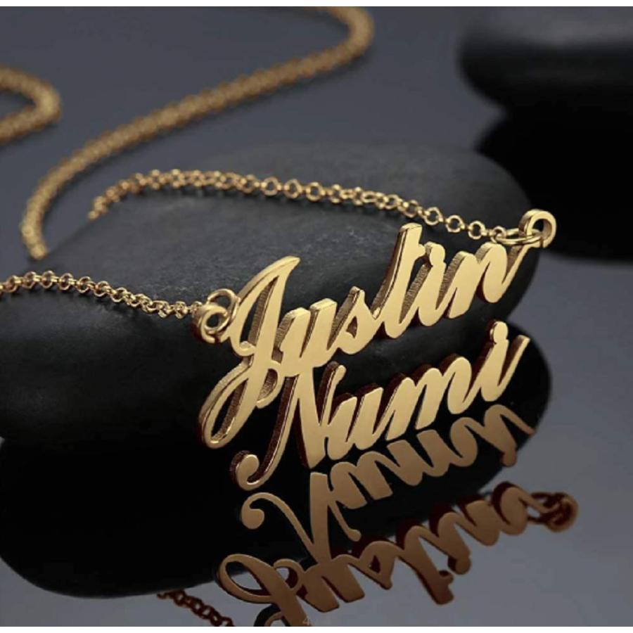 【並行輸入品】Blocaci Personalized Custom Women Name Necklace 10K 14K 18K Goldの画像