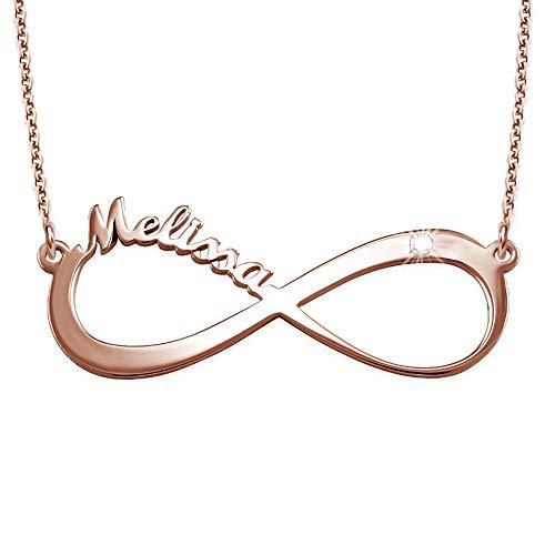 【並行輸入品】Custom Name Necklace Personalized Infinity Couples Moissanite Peの画像