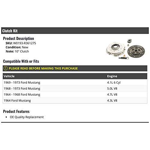 【並行輸入品】クラッチキット   10インチ   1964 1973 Ford Mustang対応 Clutch Kit   10 Inchの画像