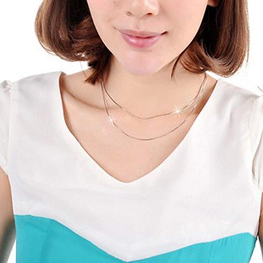 【並行輸入品】Fashion Necklace for Women Girls，Fashion Silver Plated Multi Lay_9