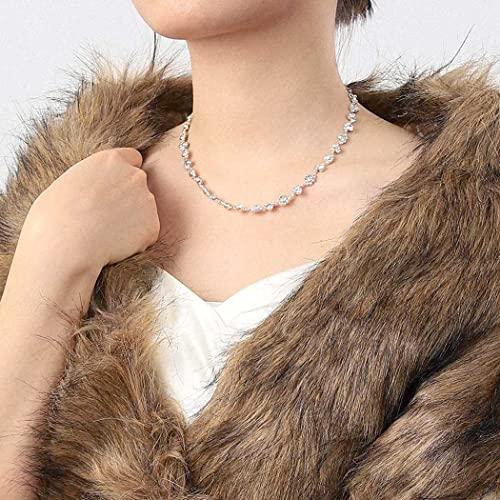 【並行輸入品】Unicra Bride シルバーネックレスイヤリングセット クリスタルブライダルウェディングジュエリーセット ラインストーンチョの画像