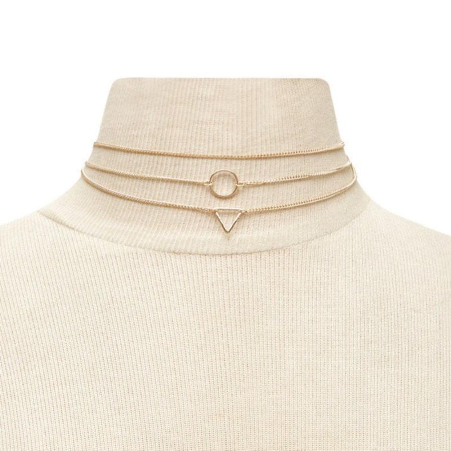 【並行輸入品】MileHouse Necklace for Women， Triangle Circular Geometric Collar_6