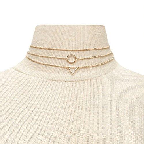 【並行輸入品】MileHouse Necklace for Women， Triangle Circular Geometric Collar_7
