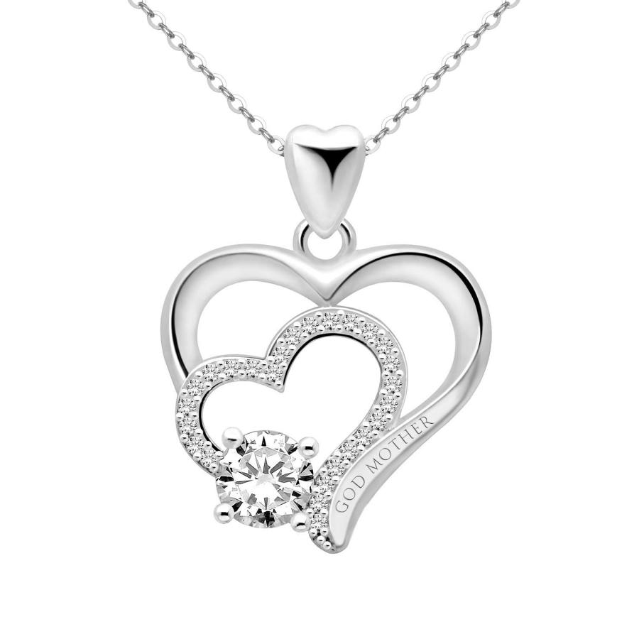 【並行輸入品】14K Gold Personalized Custom Name Necklace Double Heart Pendentの画像