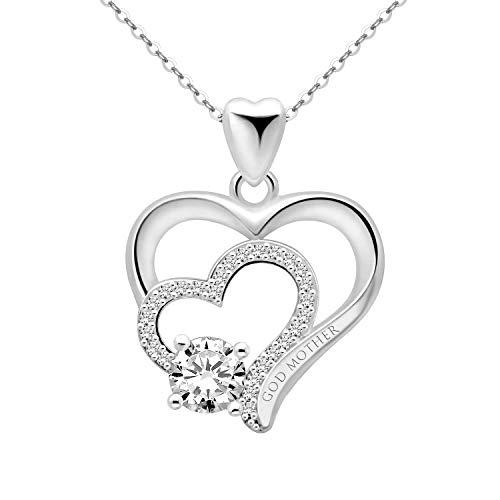 【並行輸入品】14K Gold Personalized Custom Name Necklace Double Heart Pendentの画像