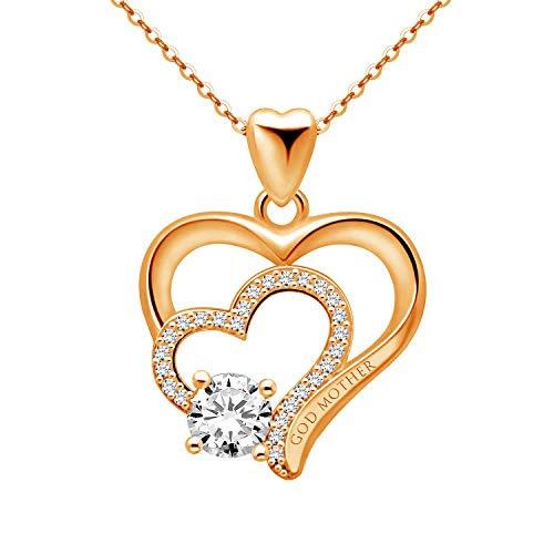 【並行輸入品】14K Gold Personalized Custom Name Necklace Double Heart Pendentの画像