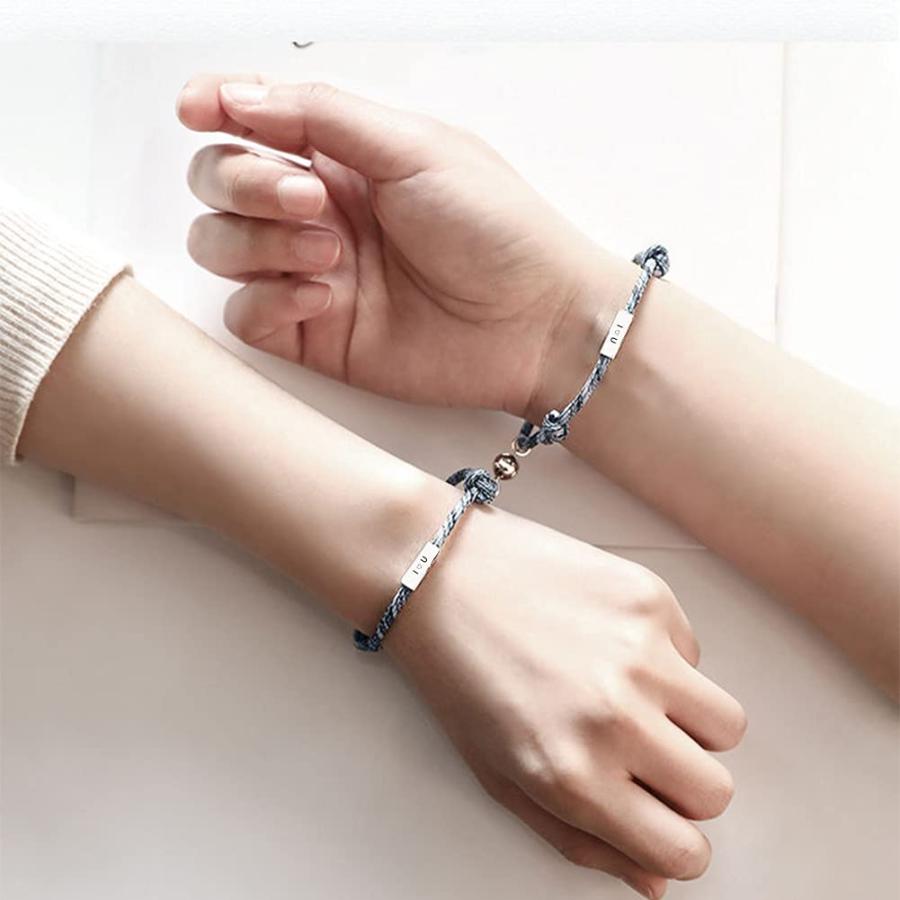 【並行輸入品】NovGarden カップル カスタムブレスレット ステンレススチール ハンドメイド 編み込みバーネームブレスレット 刻印入り お_6