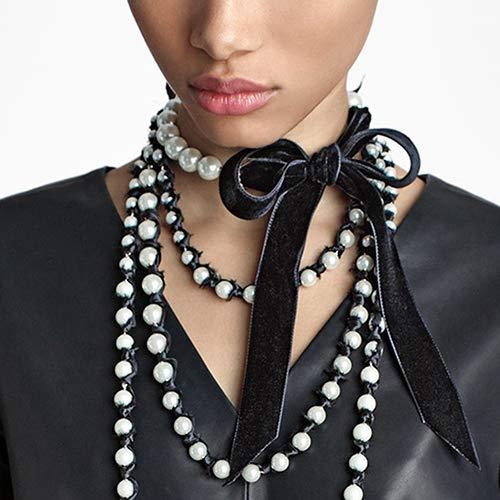 【並行輸入品】MileHouse Fashion Pendant Necklace for Women， Bowknot Velvet Rop_4