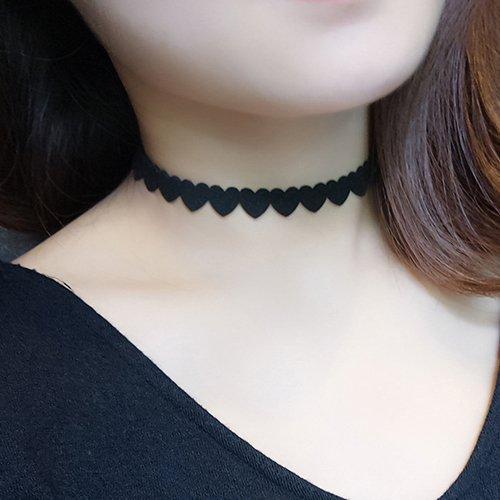 【並行輸入品】MileHouse Fashion Pendant Necklace for Women， Punk Hearts Velvet_8