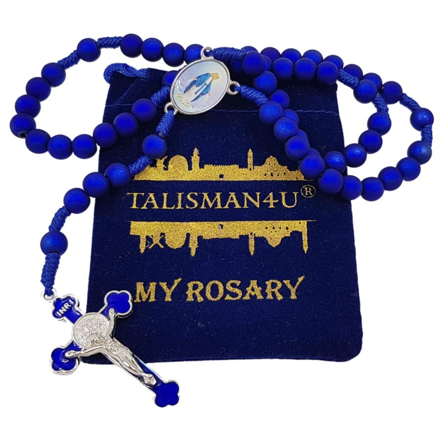【並行輸入品】TALISMAN4U ディープブルーロザリオビーズ カトリック祈りネックレス 聖ベネディクト十字架付き 聖ベネディクトの聖母メダル_9