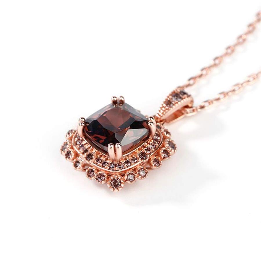 【並行輸入品】Jeulia Milgrain デザイン ヘイロー クッションカット スターリングシルバー ネックレス レディース ティーン ガー_3