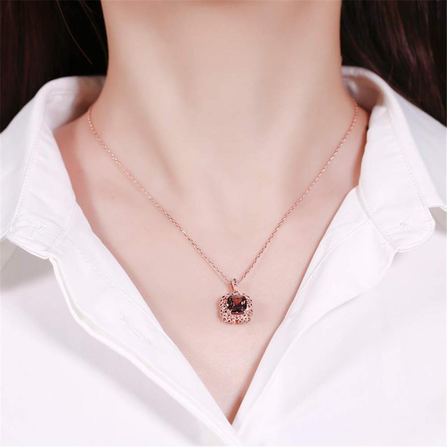 【並行輸入品】Jeulia Milgrain デザイン ヘイロー クッションカット スターリングシルバー ネックレス レディース ティーン ガー_9