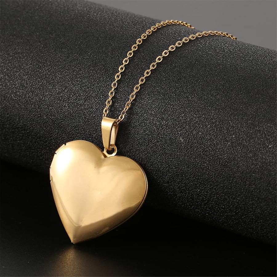 並行輸入品】RWQIAN Personalized Heart Locket Necklace Custom