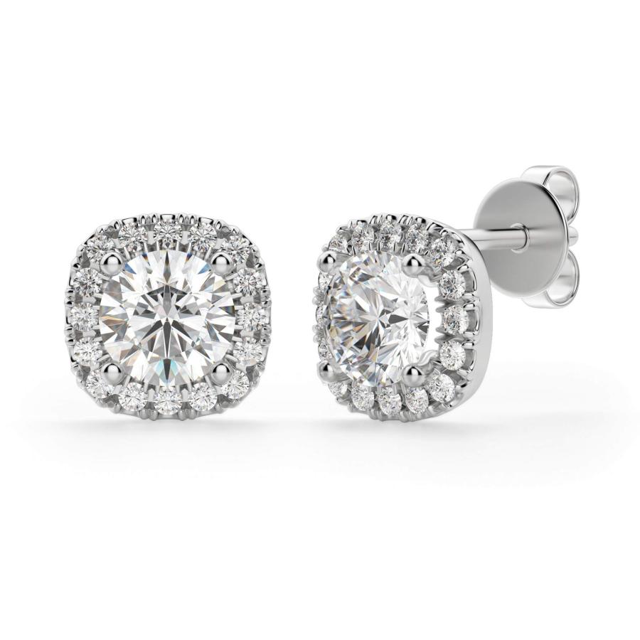 【並行輸入品】JEWELERYIUM Round Moissanite Stud, 3.00 CT Round Brilliant Cut Wの画像