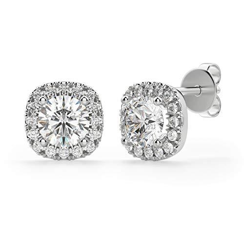 【並行輸入品】JEWELERYIUM Round Moissanite Stud, 3.00 CT Round Brilliant Cut Wの画像