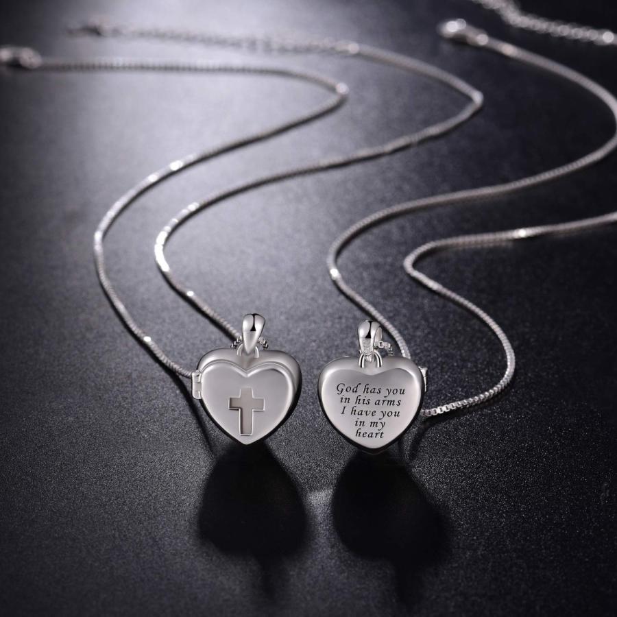 【並行輸入品】Fookduoduo 925スターリングシルバー 写真や遺灰を保管するネックレス 遺灰ペンダント 遺灰ロケット メモリアル 火葬ジの画像
