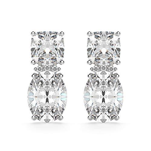 【並行輸入品】JEWELERYIUM Oval Moissanite Stud, 6.00 CT Oval Brilliant Cut Wedの画像