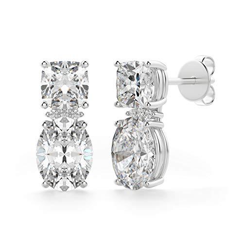 【並行輸入品】JEWELERYIUM Oval Moissanite Stud, 6.00 CT Oval Brilliant Cut Wedの画像