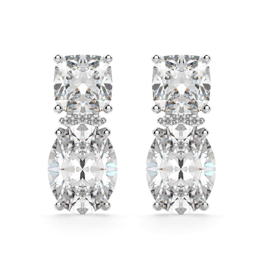 【並行輸入品】JEWELERYIUM Oval Moissanite Stud, 6.00 CT Oval Brilliant Cut Wedの画像