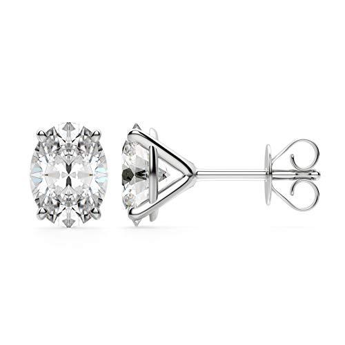 【並行輸入品】JEWELERYIUM Oval Moissanite Stud, 3.00 CT Oval Brilliant Cut Wedの画像