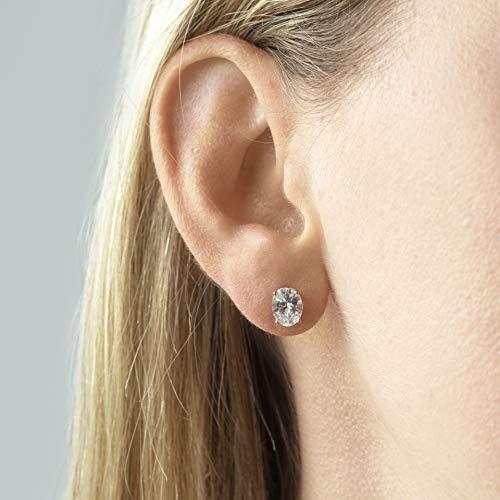 【並行輸入品】JEWELERYIUM Oval Moissanite Stud, 3.00 CT Oval Brilliant Cut Wedの画像