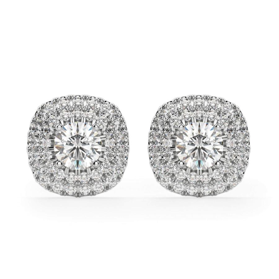 【並行輸入品】JEWELERYIUM Round Moissanite Stud, 3.00 CT Round Brilliant Cut Wの画像