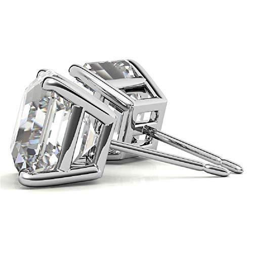 【並行輸入品】Bhumi Gems 4TCW アッシャーカット VVVS1 モアッサナイト ピアス レディース スタッド バスケット ドロップの画像
