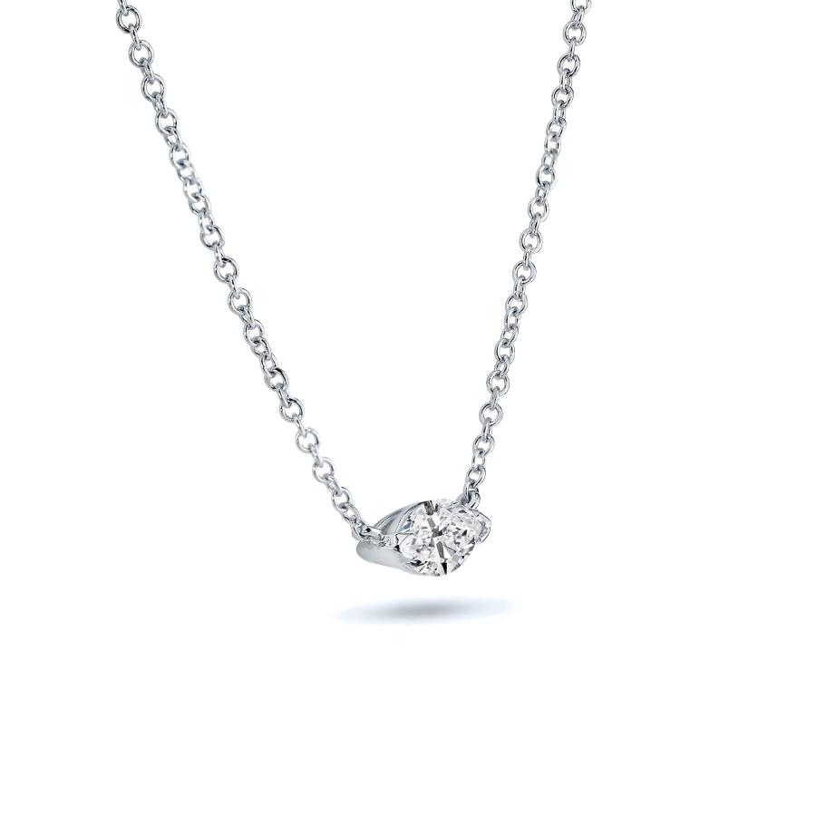 【並行輸入品】Diamond Wish 0.25カラット マーキスダイヤモンド ソリティア ペンダント ネックレス 14K ホワイトゴールド 1の画像