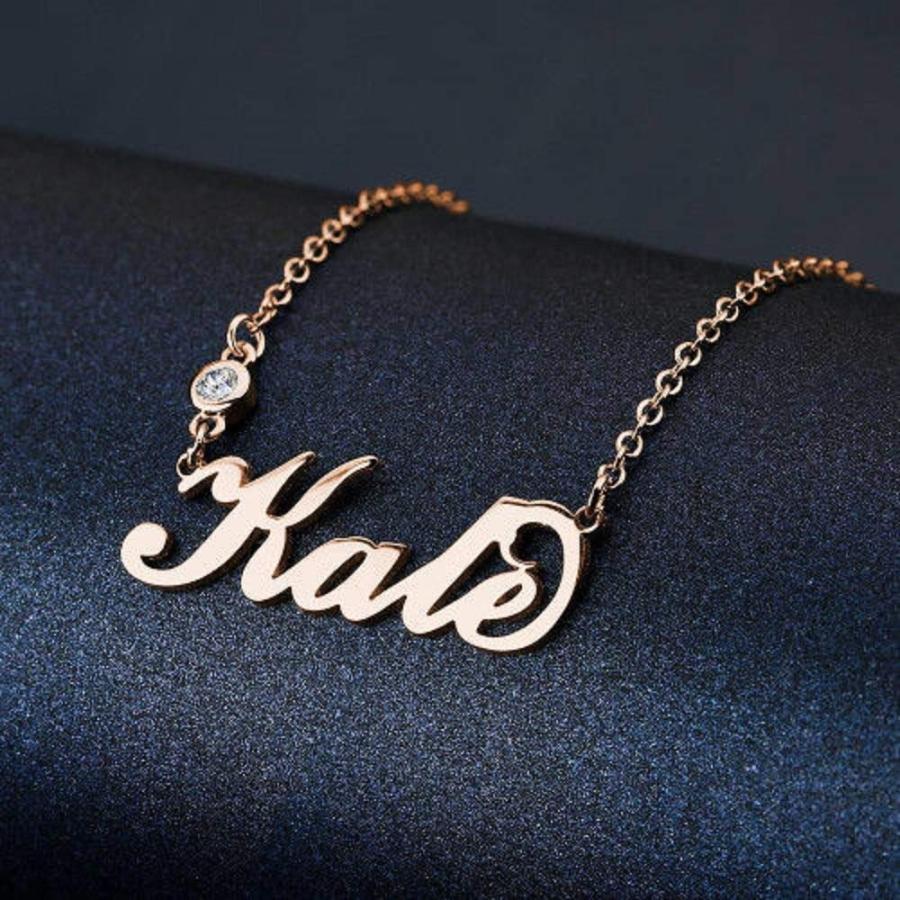 【並行輸入品】Blocaci ネームネックレス レディース ハートペンダント 10K 14K 18K ゴールド カスタマイズペンダント 記念日の画像