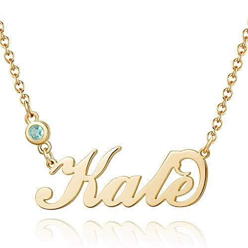 【並行輸入品】Aihpos Name Necklaces for Women Personalized Real Gold 10K 14K 1の画像