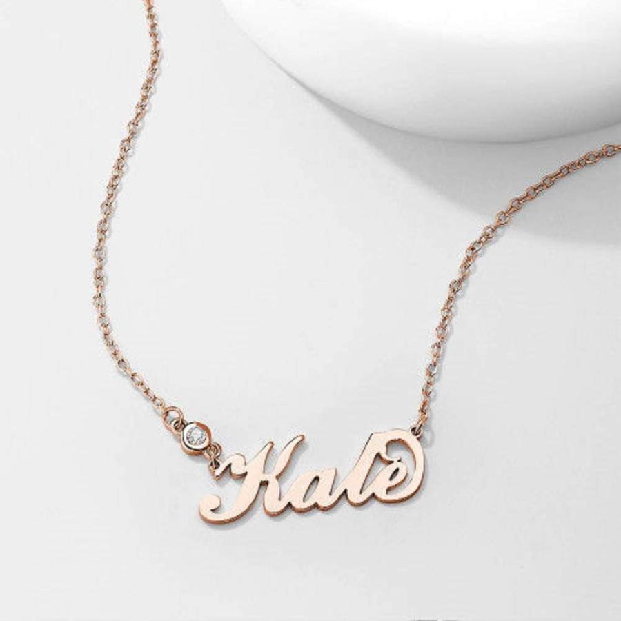 【並行輸入品】Aihpos Name Necklaces for Women Personalized Real Gold 10K 14K 1の画像