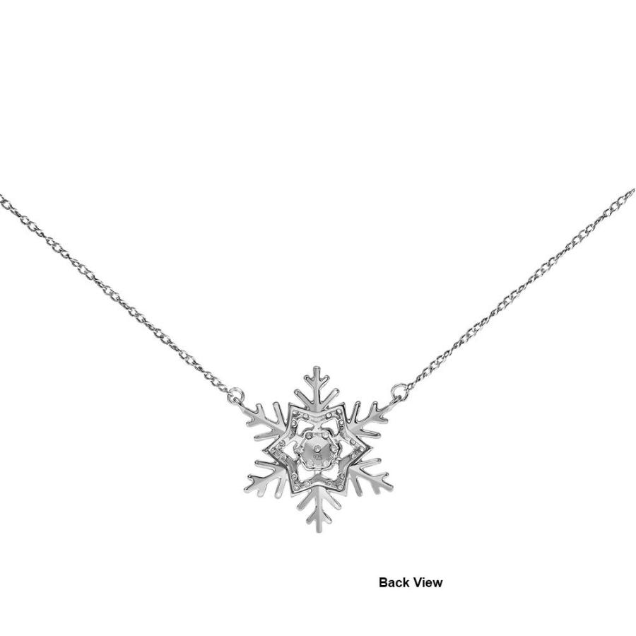 【並行輸入品】Keepsake ダイヤモンドスノーフレークネックレス 冬の雪休日 10Kホワイトゴールド、10Kイエローゴールド、925スターリ_3